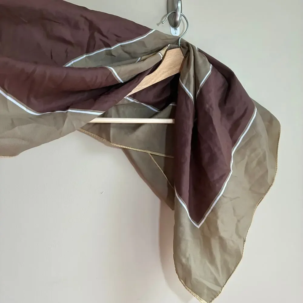 Totes rain scarf water repellant brown striped‎ scarf 30 X 30 inches outdoors
